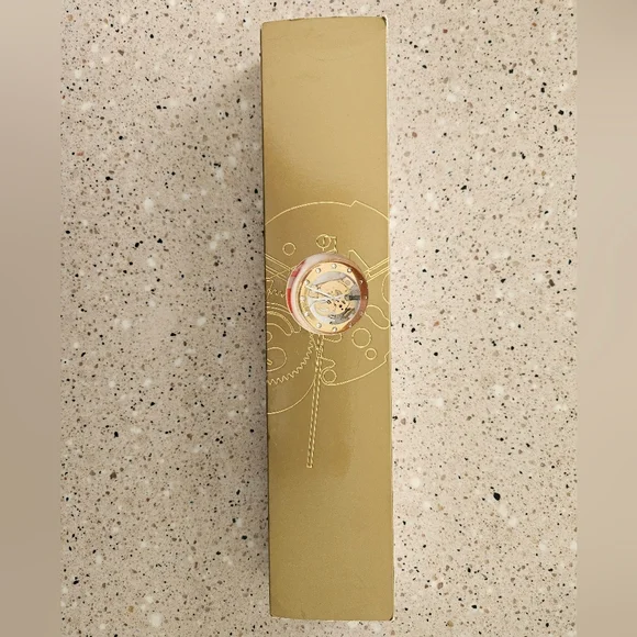 Swatch White Silicone Watch with Gold Transparent Dial and Swarovski Crystals - Picture 11 of 11